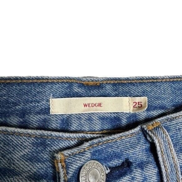 Levi’s Premium Wedgie Button Fly Straight Leg Ankle Jeans Size 25 - Picture 9 of 12